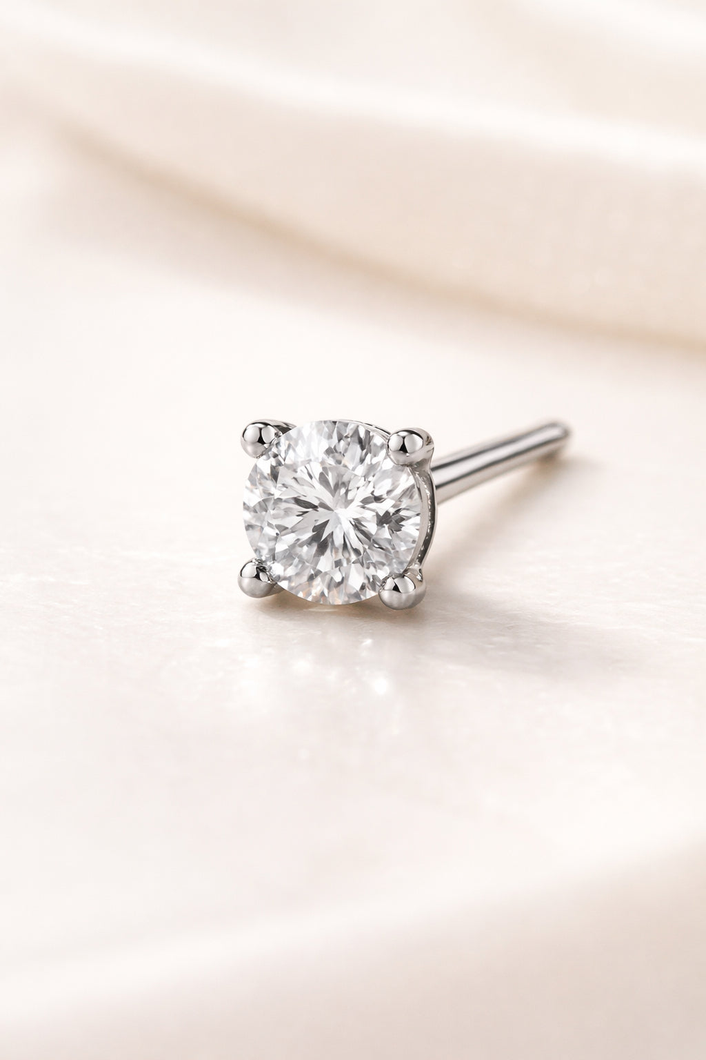 0.5 Carat Diamond Stud Earring – S925 Silver | Single Piece